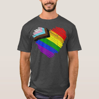 HBT-Pridet Flagga Heart för det moderna Pridet T Shirt