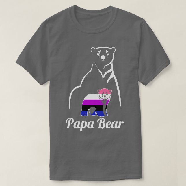 HBT-Pridet Genderfluid Pappa Bear  Flagga T Shirt (Design framsida)