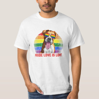 HBT-Pridet Kärlek är Kärlek Boxer Hund T Shirt