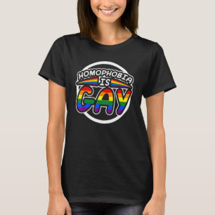 HBT-Pridet Lesbisk Gay Man Homofobi är grovt regn T Shirt