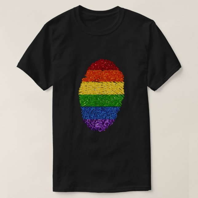 HBT-Pridet Rainbow Glitter Fingerprint T Shirt (Design framsida)