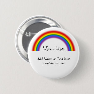 HBT-Pridet Rainbow med anpassningsbar text Kärlek Knapp