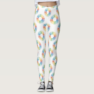 HBT-Pridet Regnbåge Circle Mönster Leggings