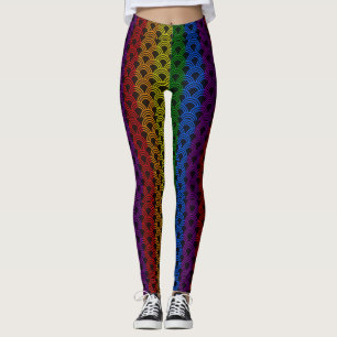 HBT-Pridet Regnbåge Färg Mönster Leggings