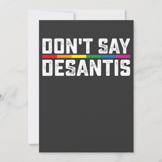 HBT-Pridet Säg inte Desantis Gay-Lesbisken Inbjudningar (Framsida)
