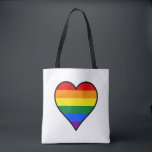 HBT-pridets ryggsäck Tygkasse<br><div class="desc">Tote Bagwith-hjärtdesign i färg för hbt-personer (lesbisk, homosexuella, bisexuella och transpersoner) regnbåge för rand pride flagga, regnbåge kärlek-design</div>