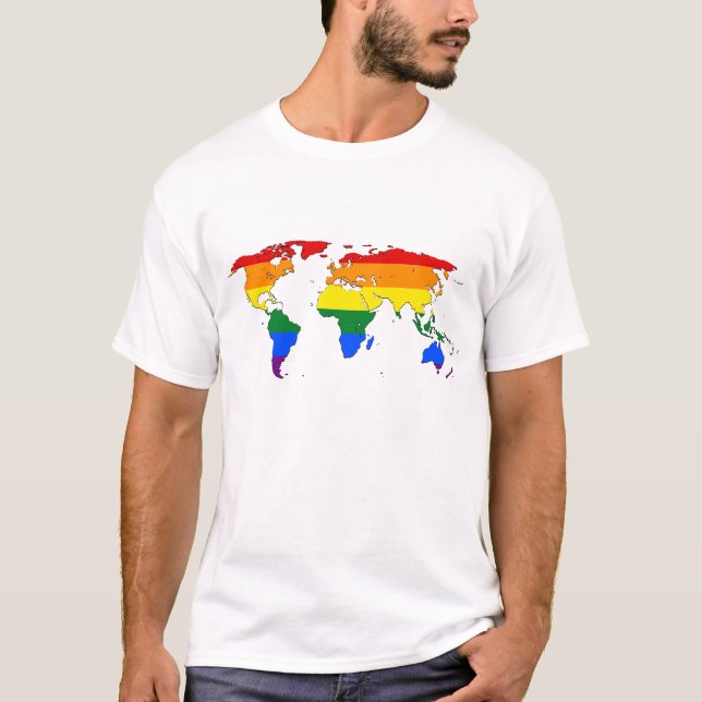 HBT-pridets världskarta T-Shirt (Framsida)