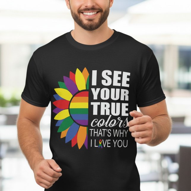 HBT-pristnad Gay Lesbisk Modern Regnbåge Solros T Shirt (Skapare uppladdad)