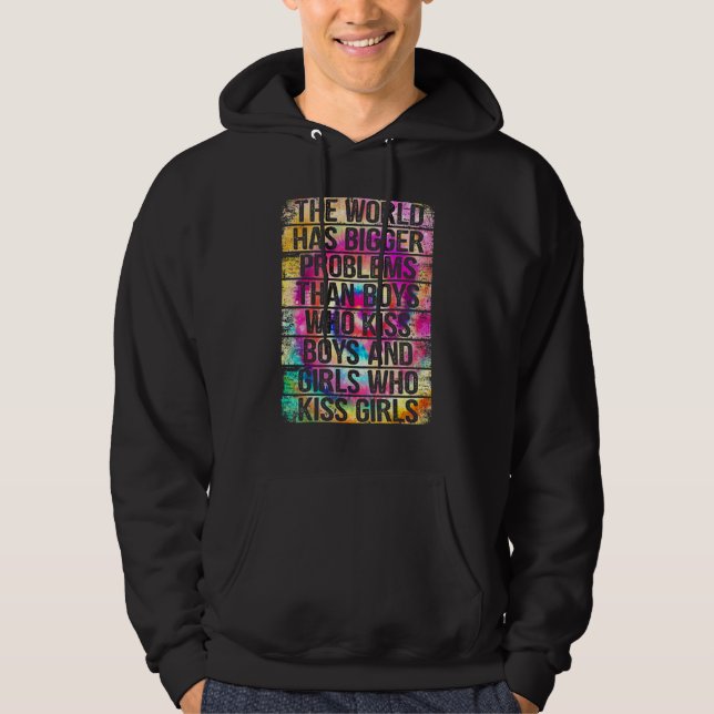 HBT-pronomånad HBT Världen Har Större Problem Hoodie (Framsida)