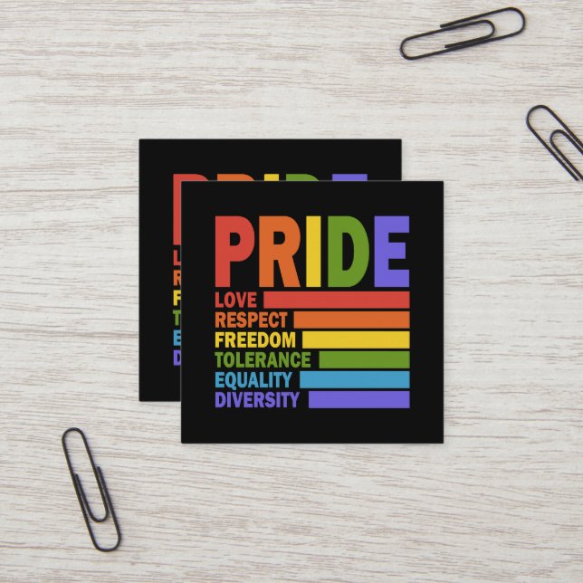 HBT-pronomånad LGBT Fyrkantigt Visitkort (Fram/Back In Situ)