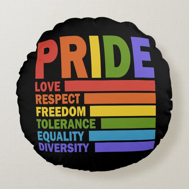 HBT-pronomånad LGBT Rund Kudde (Framsidan)