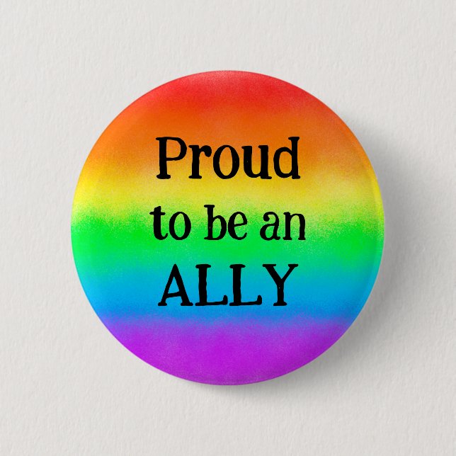 HBT-proud är en ALLY | Regnbåge Flagga Knapp (Framsida)