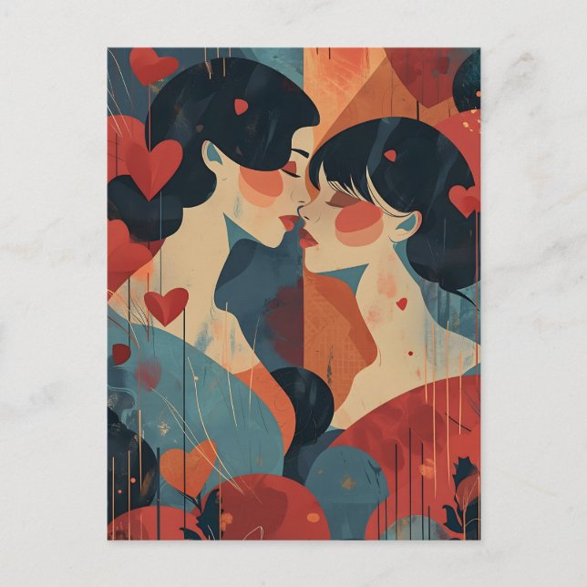 HBT-Q för kvinnor på Alla hjärtans dag Vykort (Framsida)