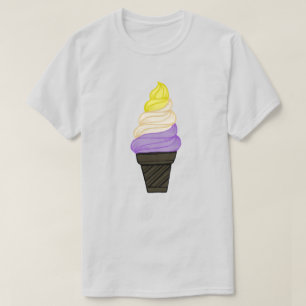HBT QIA+ Icke-binärt Pride Mjukt iskräppskon T Shirt
