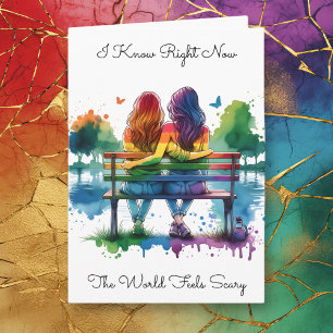 HBT QIA+ Jag känner till World Feels Scary Kort