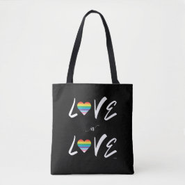 HBT QIA Kärlek är KÄRLEK, Rainbow Pride Tote Bag Tygkasse