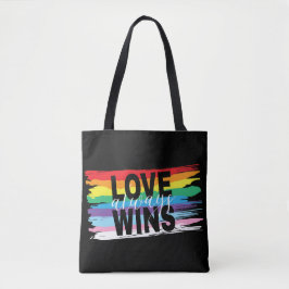HBT QIA Kärlek vinner alltid, Rainbow Pride Tote B Tygkasse