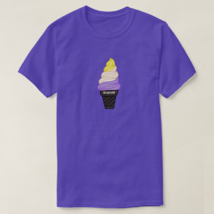HBT QIA+ Nonbinary Ice Cream Pronouns Cone T Shirt