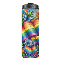 HBT QIA+ Pride Flaggor, Rainbows, Flowers