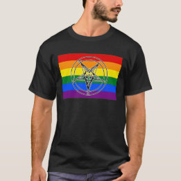 HBT QIA+ Pride Sigil of Baphomet T Shirt