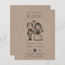 HBT QIA+-Roligt för QueTecknad Bröllop Handdragen