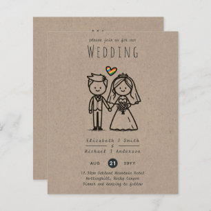 HBT QIA+-Roligt för QueTecknad Bröllop Handdragen