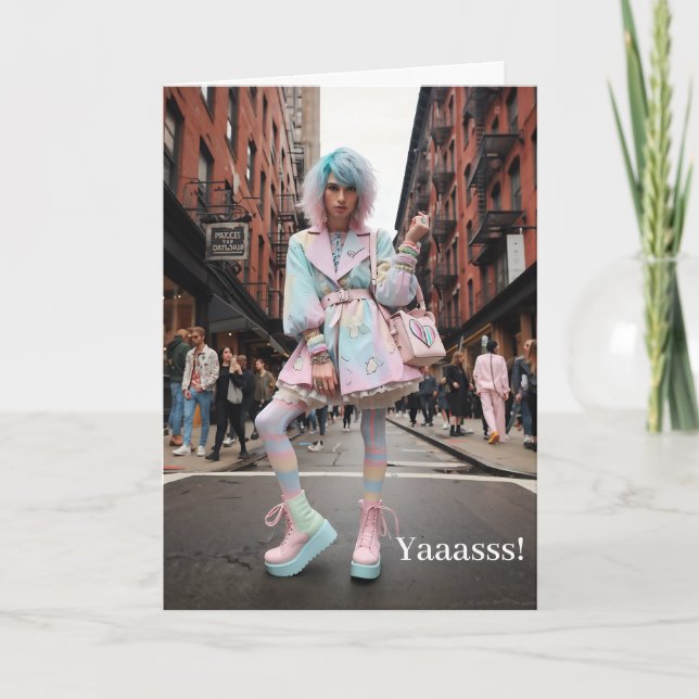 HBT QIA Yaasss födelsedagskort Kort (Framsida)