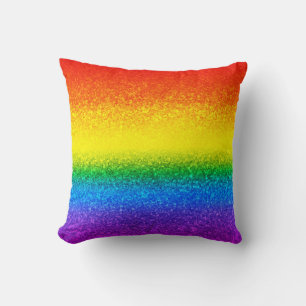 HBT Rainbow Chic Rainbow Glitter Rand Sparkles Kudde