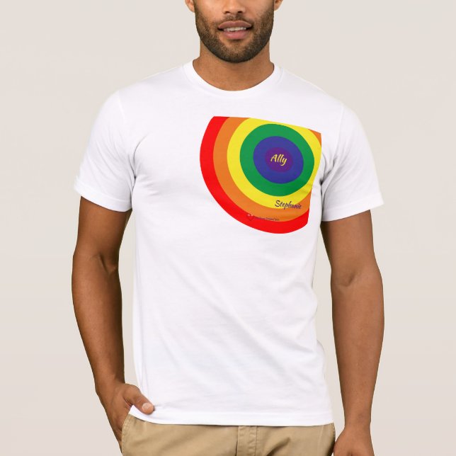 HBT Rainbow Färg Circles Personalize T Shirt (Framsida)