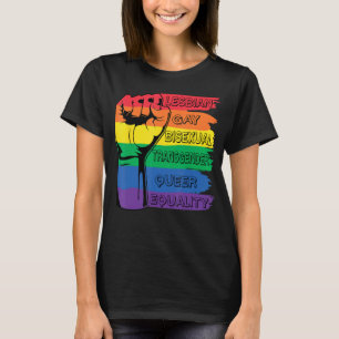 HBT Rainbow Fist Pride Month Merch LGBTQ Gay Prid T Shirt