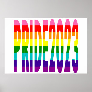 HBT Rainbow Flagga Original 8 Rand Pride 2023 Poster