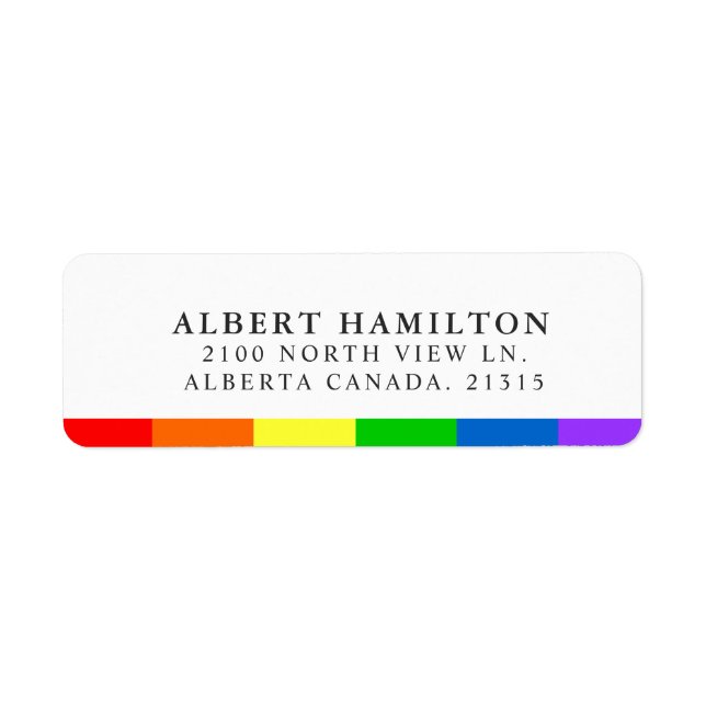 HBT Rainbow Flagga Rand | RETURADRESS Returadress Etikett (Framsidan)