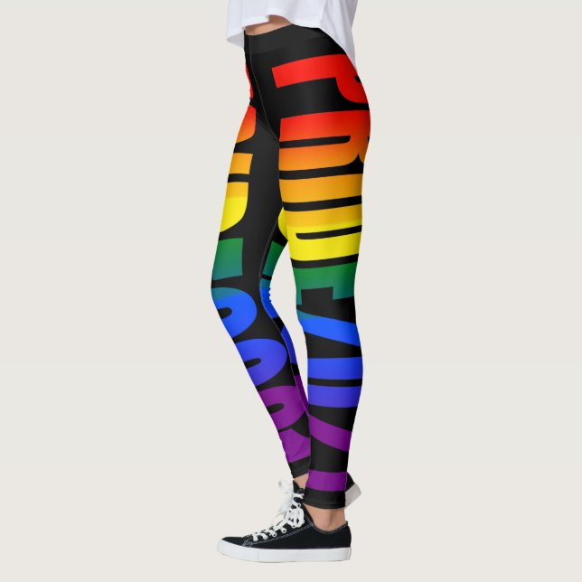 HBT Rainbow Flagga Text Gay pride 2021 HBT TQ Leggings (Vänster)