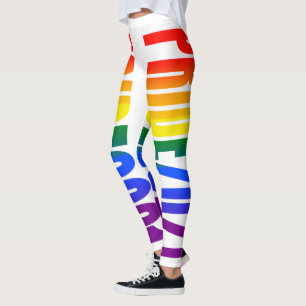HBT Rainbow Flagga Text Gay pride 2021 HBT TQ Leggings