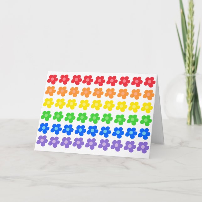HBT Rainbow Flowers Gay Kommer du att bli min Vale Helgkort (Framsida)
