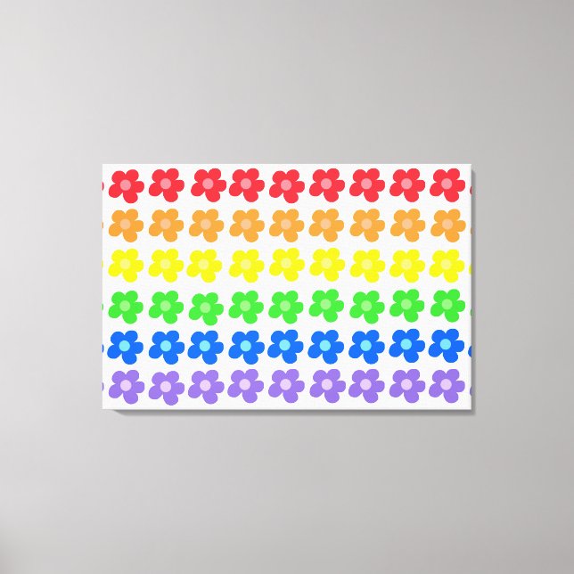 HBT Rainbow Flowers Gay pride Freedom & Equality Canvastryck (Framsida)