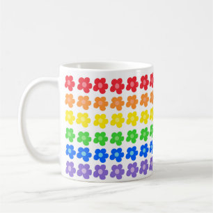HBT Rainbow Flowers Gay pride Freedom & Equality Kaffemugg