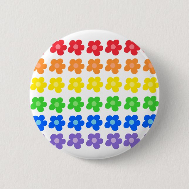 HBT Rainbow Flowers Gay pride Freedom & Equality Knapp (Framsida)