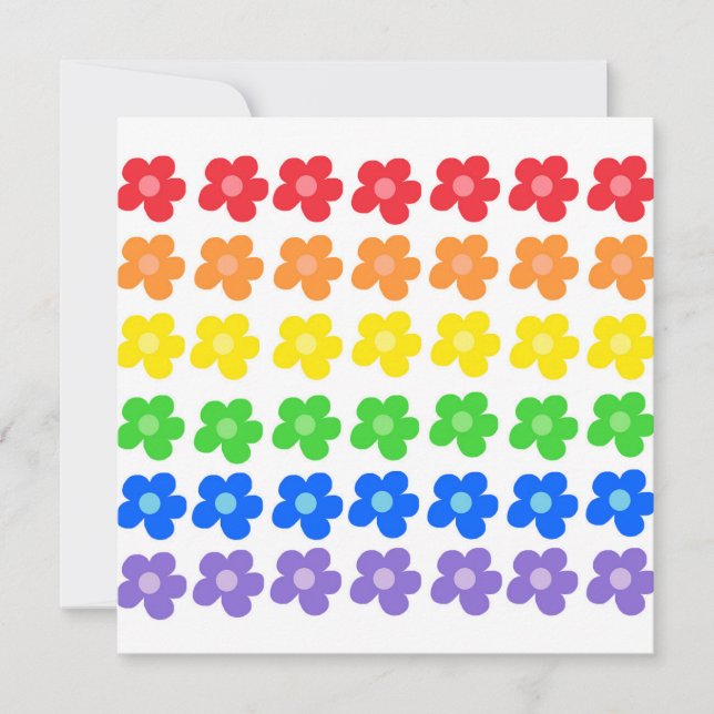 HBT Rainbow Flowers Gay pride Freedom & Equality Kort (Framsida)