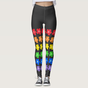 HBT Rainbow Flowers Gay pride Freedom & Equality Leggings
