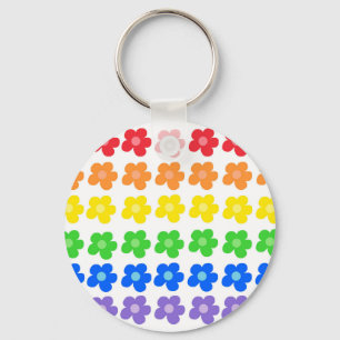 HBT Rainbow Flowers Gay pride Freedom & Equality Nyckelring