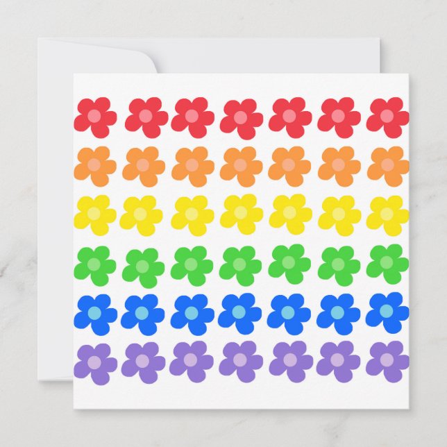 HBT Rainbow Flowers Gay pride Freedom & Equality Tack Kort (Framsida)