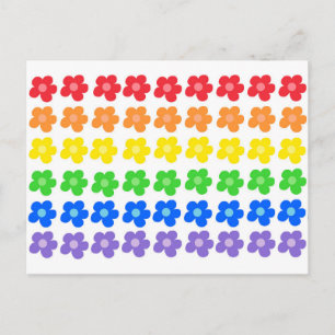 HBT Rainbow Flowers Gay pride Freedom & Equality Vykort