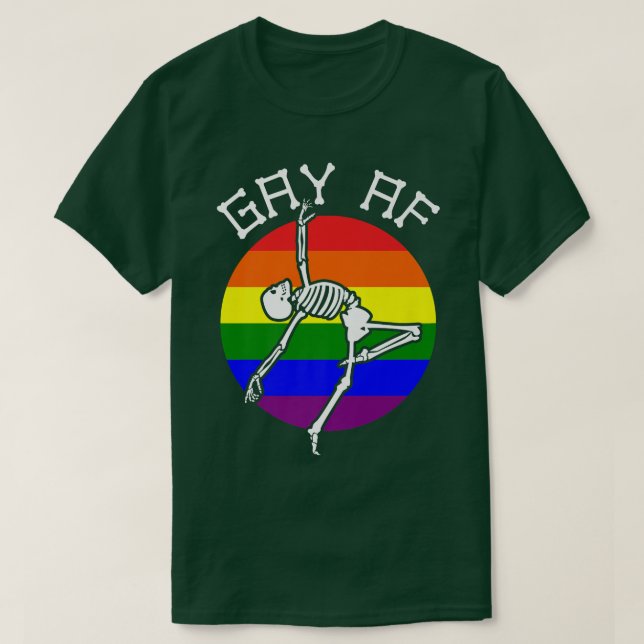 HBT Rainbow Gay AF Skeleton Nonbinary Kärlek T Shirt (Design framsida)