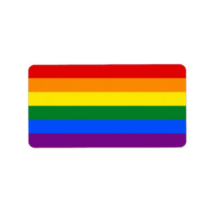 HBT Rainbow Gay pride Flagga Adressetikett