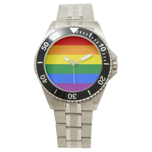 HBT Rainbow Gay pride Flagga Armbandsur (Framsida)