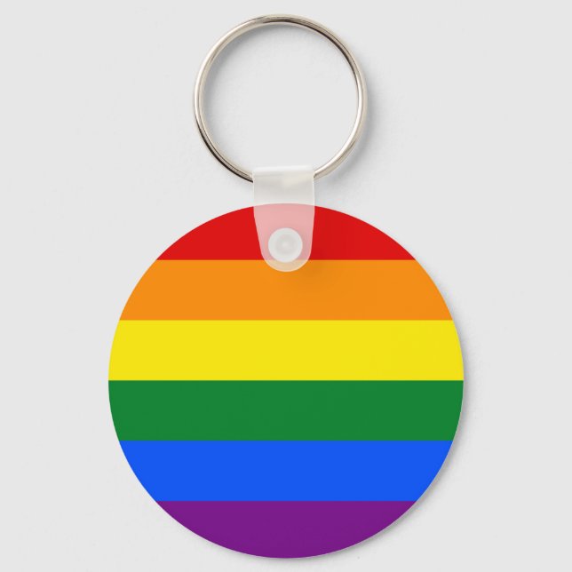 HBT Rainbow Gay pride Flagga Nyckelring (Framsida)