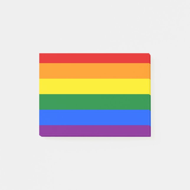 HBT Rainbow Gay pride Flagga Post-it Block (Framsida)