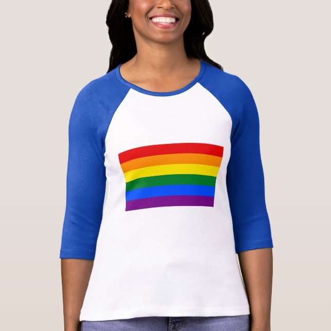 HBT Rainbow Gay pride Flagga T Shirt (Framsida)