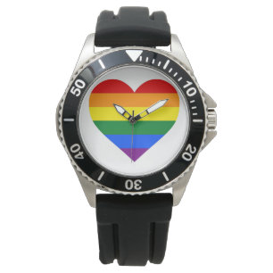 HBT Rainbow Gay pride Heart Flagga Armbandsur